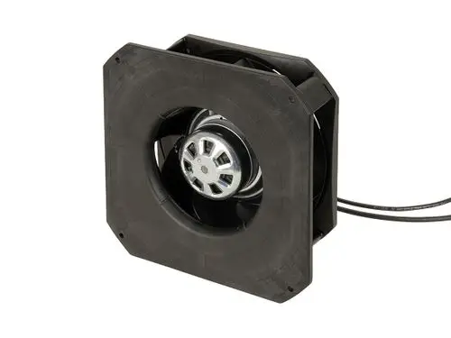 Ersatzventilator in Schwarz mit zentralem Metallrotor und Kabel, geeignet für Anwendungen von Fränkische, zur Luftzirkulation oder Kühlung.